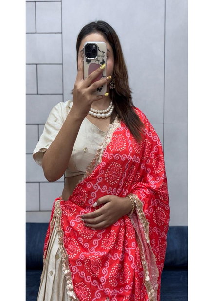 Red Colour Soft Chinon Silk With Designer Lehenga With Blouse Dupatta Wholesale Market In Surat Vt 01